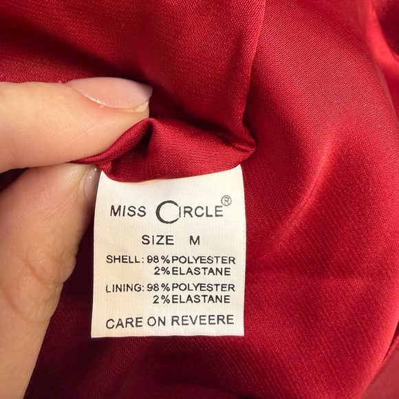 Miss Circle Red Satin Mesh Long Sleeve Corset Mini Dress Size M NWOT - Picture 6 of 7